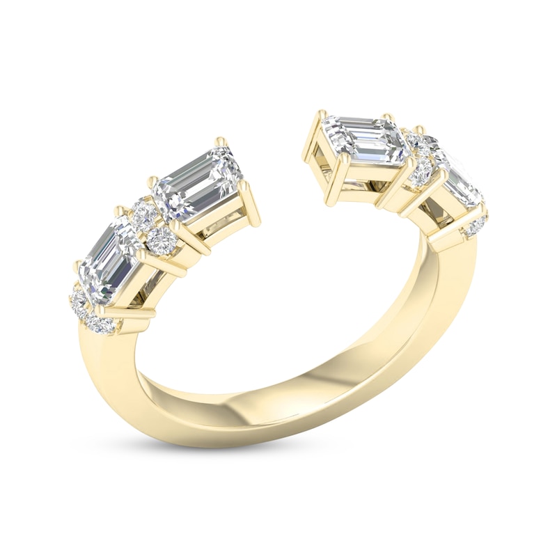 Diamond Deconstructed Ring 1 ct tw Emerald & Round-cut 14K Yellow Gold