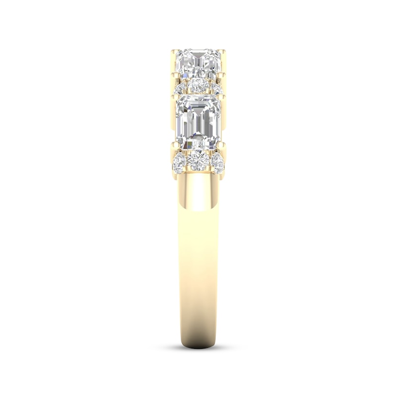 Diamond Deconstructed Ring 1 ct tw Emerald & Round-cut 14K Yellow Gold