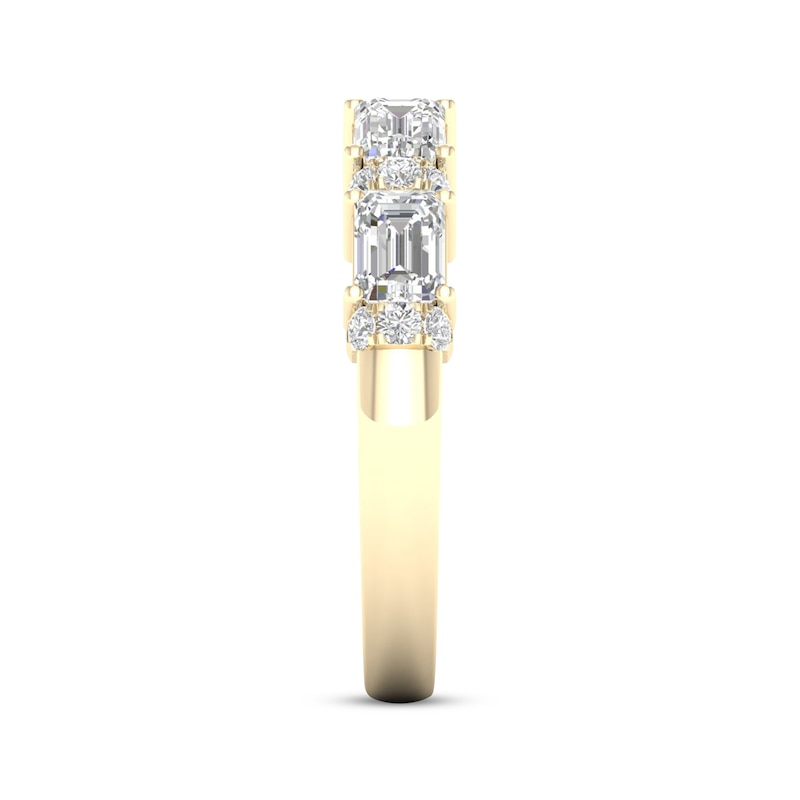 Diamond Deconstructed Ring 1 ct tw Emerald & Round-cut 14K Yellow Gold
