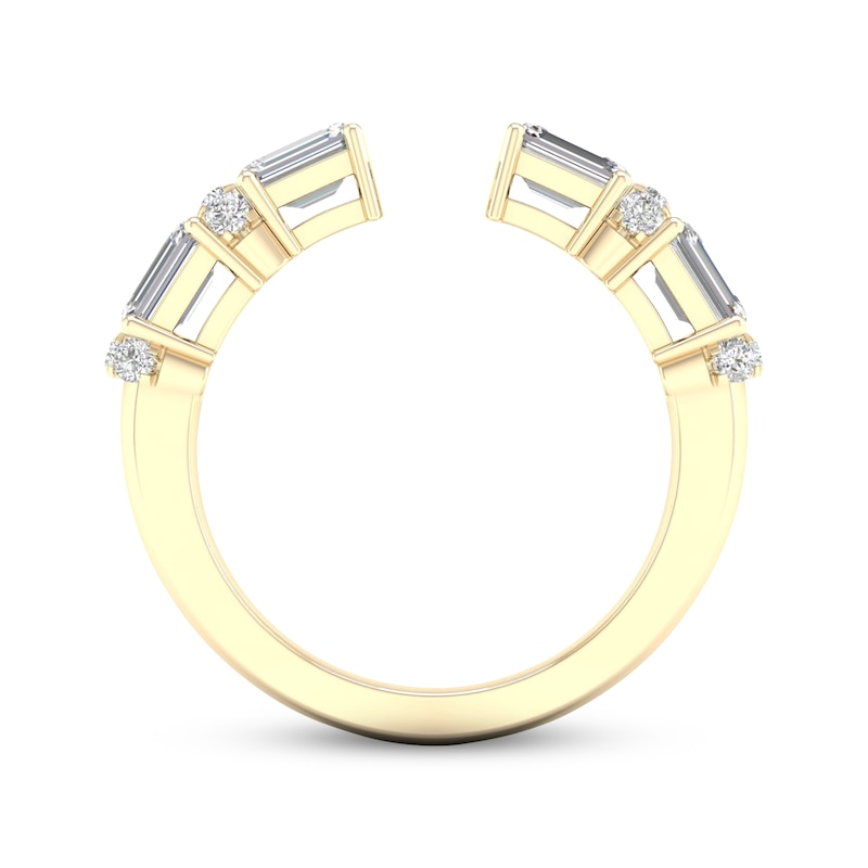 Diamond Deconstructed Ring 1 ct tw Emerald & Round-cut 14K Yellow Gold