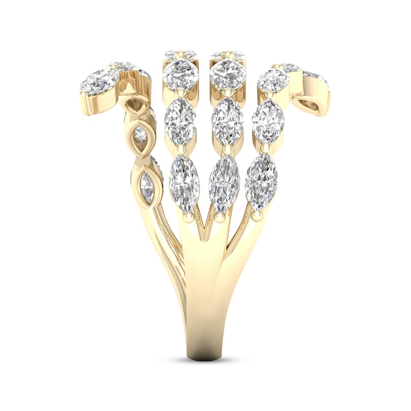 Diamond Ring 2 ct tw Marquise-cut 14K Yellow Gold