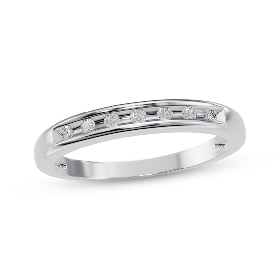Diamond Wedding Band 1/15 ct tw 10K White Gold