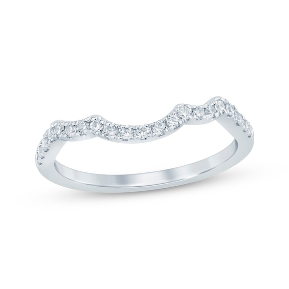 Now + Forever Diamond Contoured Wedding Band 1/5 ct tw 14K White Gold