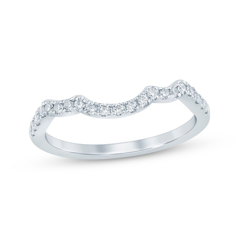Main Image 1 of Now + Forever Diamond Contoured Wedding Band 1/5 ct tw 14K White Gold