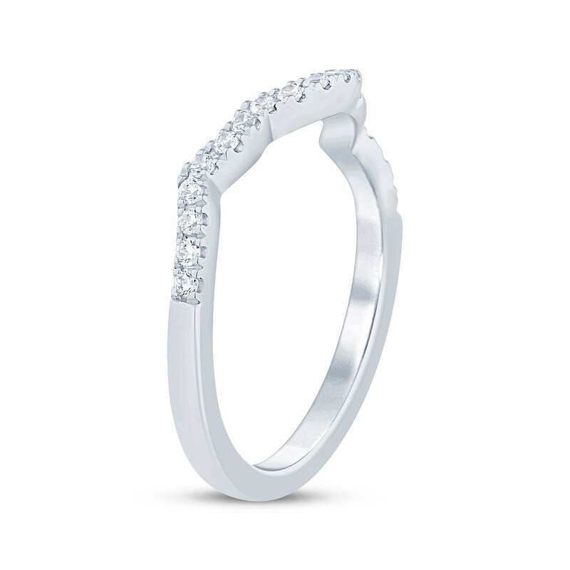 Main Image 2 of Now + Forever Diamond Contoured Wedding Band 1/5 ct tw 14K White Gold