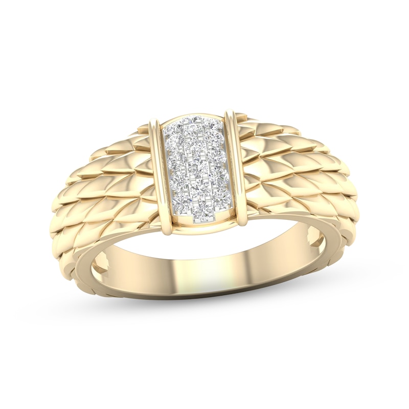 Main Image 1 of Diamond Scale Ring 1/5 ct tw Round-cut 10K Yellow Gold