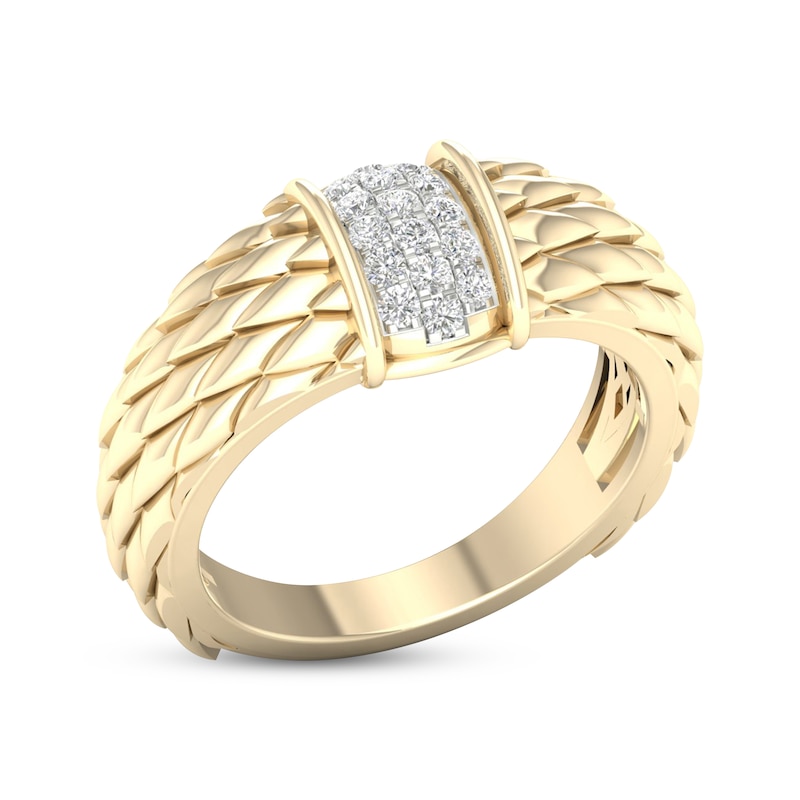 Main Image 2 of Diamond Scale Ring 1/5 ct tw Round-cut 10K Yellow Gold