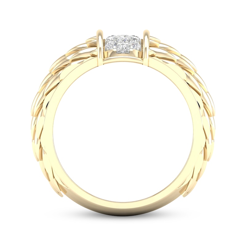 Main Image 4 of Diamond Scale Ring 1/5 ct tw Round-cut 10K Yellow Gold