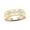 Thumbnail Image 1 of Diamond Stripe Quilted Ring 1/6 ct tw Round-cut 10K Yellow Gold