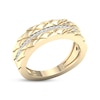 Thumbnail Image 1 of Diamond Stripe Quilted Ring 1/6 ct tw Round-cut 10K Yellow Gold