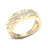 Thumbnail Image 2 of Diamond Stripe Quilted Ring 1/6 ct tw Round-cut 10K Yellow Gold