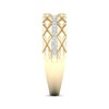 Thumbnail Image 3 of Diamond Stripe Quilted Ring 1/6 ct tw Round-cut 10K Yellow Gold