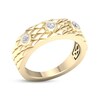 Thumbnail Image 1 of Diamond Scale Three-Stone Ring 1/5 ct tw Round-cut 10K Yellow Gold