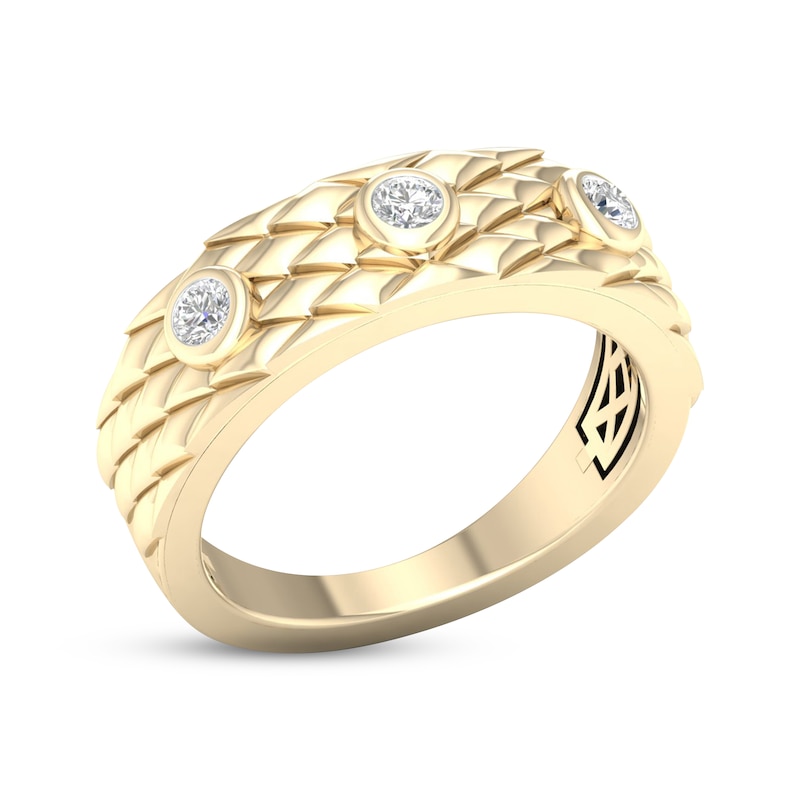 Diamond Scale Three-Stone Ring 1/5 ct tw Round-cut 10K Yellow Gold