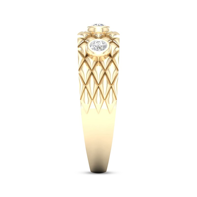 Diamond Scale Three-Stone Ring 1/5 ct tw Round-cut 10K Yellow Gold