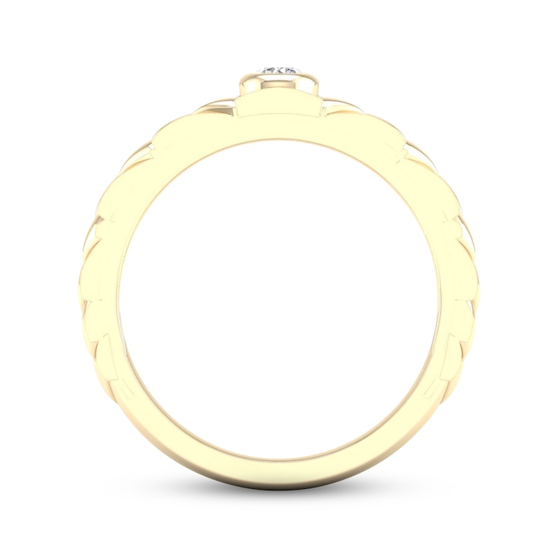 Diamond Scale Ring 1/10 ct tw Round-cut 10K Yellow Gold