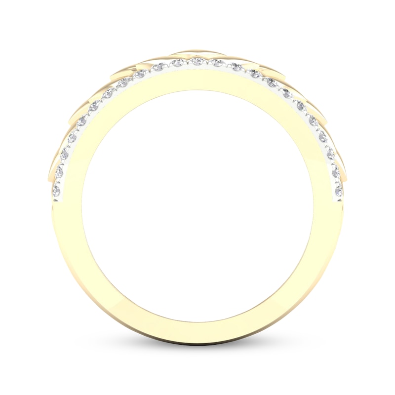 Diamond Edge Scale Ring 1/3 ct tw Round-cut 10K Yellow Gold