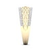 Thumbnail Image 2 of Diamond Edge Quilted Ring 1/3 ct tw Round-cut 10K Yellow Gold
