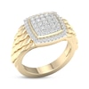 Thumbnail Image 2 of Multi-Diamond Center Cushion Scale Ring 1/2 ct tw Round-cut 10K Yellow Gold