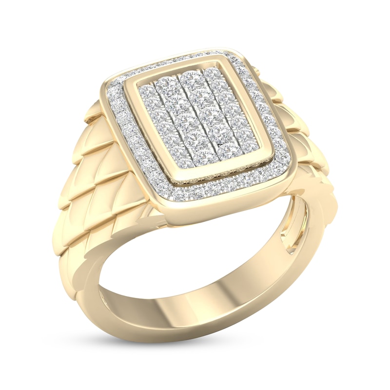Multi-Diamond Center Scale Ring 1/2 ct tw Round-cut 10K Yellow Gold | Kay