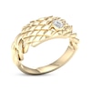 Thumbnail Image 1 of Diamond Scale Chain Ring 1/10 ct tw Round-cut 10K Yellow Gold