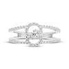 Thumbnail Image 3 of Encircled by Love Diamond Ring 1/3 ct tw Round-cut 10K White Gold