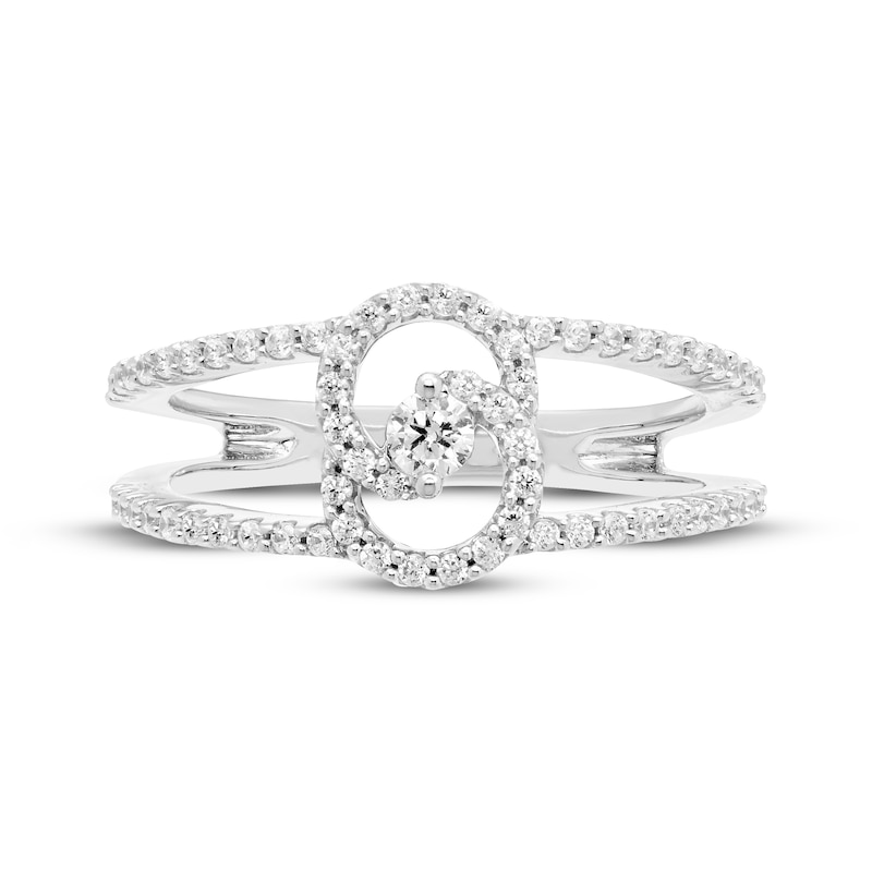 Main Image 3 of Encircled by Love Diamond Ring 1/3 ct tw Round-cut 10K White Gold