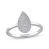 Thumbnail Image 0 of Multi-Diamond Center Pear Ring 1/6 ct tw Round-cut 10K White Gold