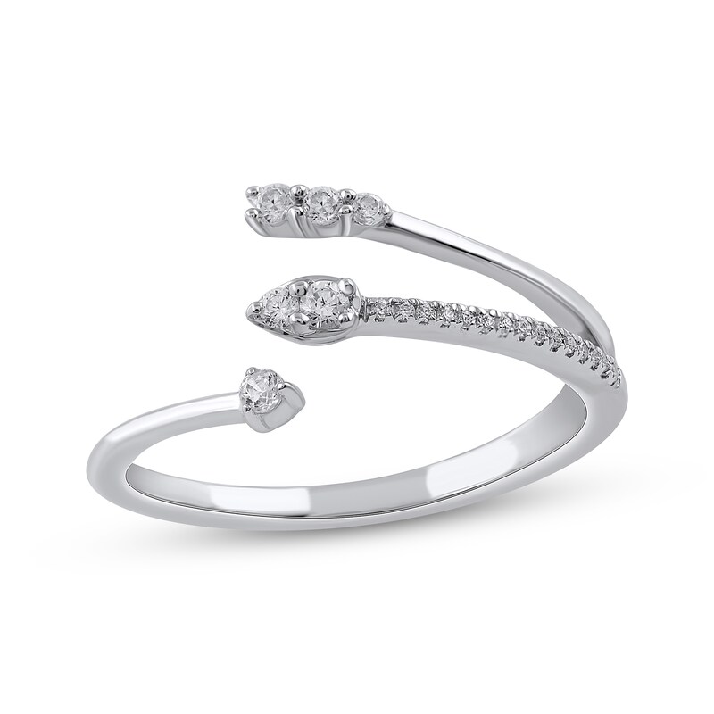 Diamond Deconstructed Ring 1/8 ct tw Round-cut Sterling Silver