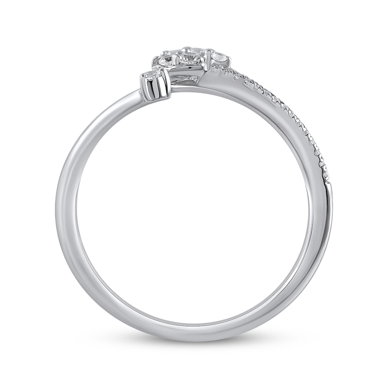 Diamond Deconstructed Ring 1/8 ct tw Round-cut Sterling Silver
