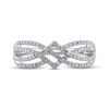 Thumbnail Image 2 of Diamond Multi-Row Crossover Ring 1/4 ct tw Round-cut 10K White Gold