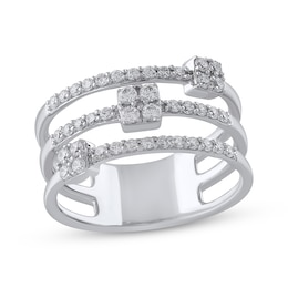 Diamond Stack Ring 1/2 ct tw Round-cut 10K White Gold