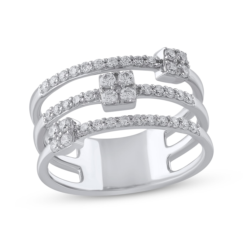 Diamond Stack Ring 1/2 ct tw Round-cut 10K White Gold