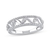 Thumbnail Image 1 of Diamond Leaf Ring 1/3 ct tw Round-cut 10K White Gold
