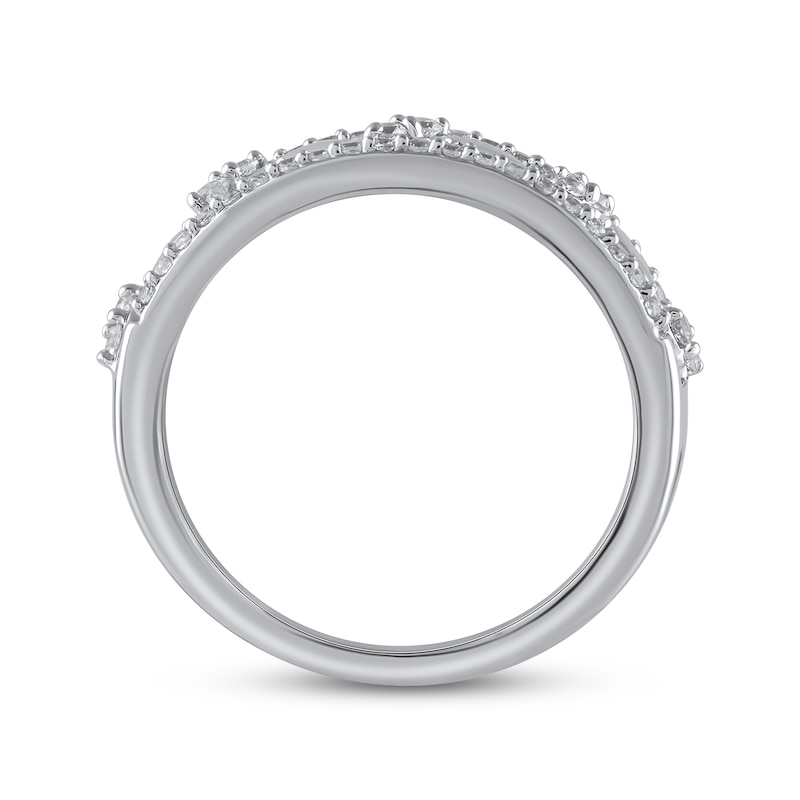 Main Image 2 of Diamond Leaf Ring 1/3 ct tw Round-cut 10K White Gold