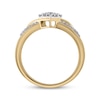 Thumbnail Image 1 of Multi-Diamond Center Square Bypass Ring 1/4 ct tw Round-cut 10K Yellow Gold