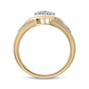 Thumbnail Image 1 of Multi-Diamond Center Square Bypass Ring 1/4 ct tw Round-cut 10K Yellow Gold