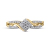 Thumbnail Image 2 of Multi-Diamond Center Square Bypass Ring 1/4 ct tw Round-cut 10K Yellow Gold