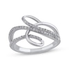 Thumbnail Image 1 of Diamond Swirl Bypass Ring 1/4 ct tw Round-cut 10K White Gold