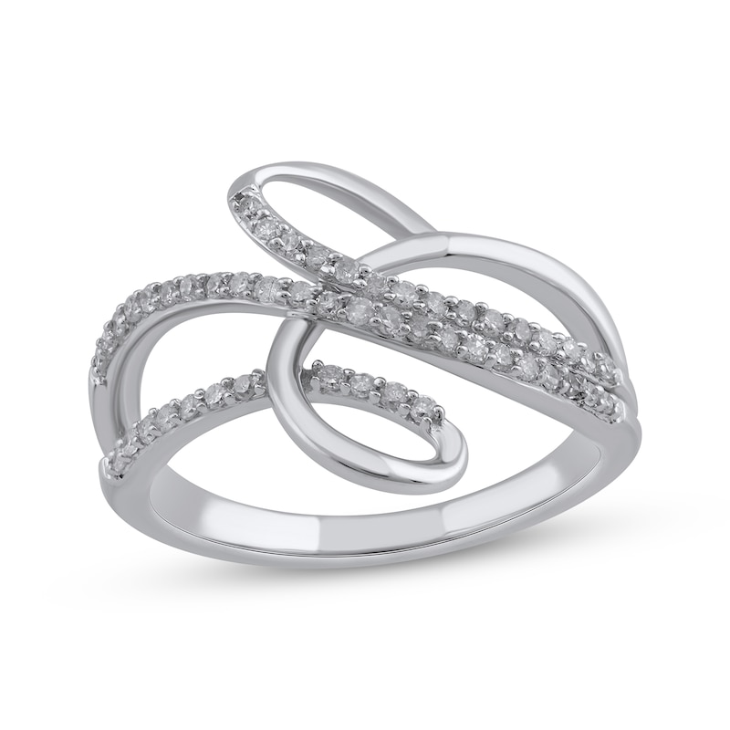 Diamond Swirl Bypass Ring 1/4 ct tw Round-cut 10K White Gold | Kay