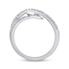 Thumbnail Image 2 of Diamond Swirl Bypass Ring 1/4 ct tw Round-cut 10K White Gold
