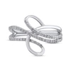 Thumbnail Image 3 of Diamond Swirl Bypass Ring 1/4 ct tw Round-cut 10K White Gold