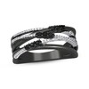 Thumbnail Image 0 of Black & White Diamond Crossover Ring 1/4 ct tw Round-cut Sterling Silver