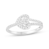Thumbnail Image 0 of Diamond Button Heart Ring 1/4 ct tw Round-cut 10K White Gold
