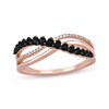 Thumbnail Image 0 of Black & White Diamond Crossover Ring 1/3 ct tw Round-cut 10K Rose Gold