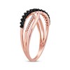 Thumbnail Image 1 of Black & White Diamond Crossover Ring 1/3 ct tw Round-cut 10K Rose Gold