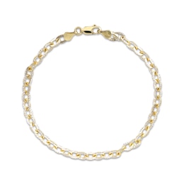 Diamond-Cut 4.3mm Cable Chain Bracelet 14K Yellow Gold 7.5&quot;