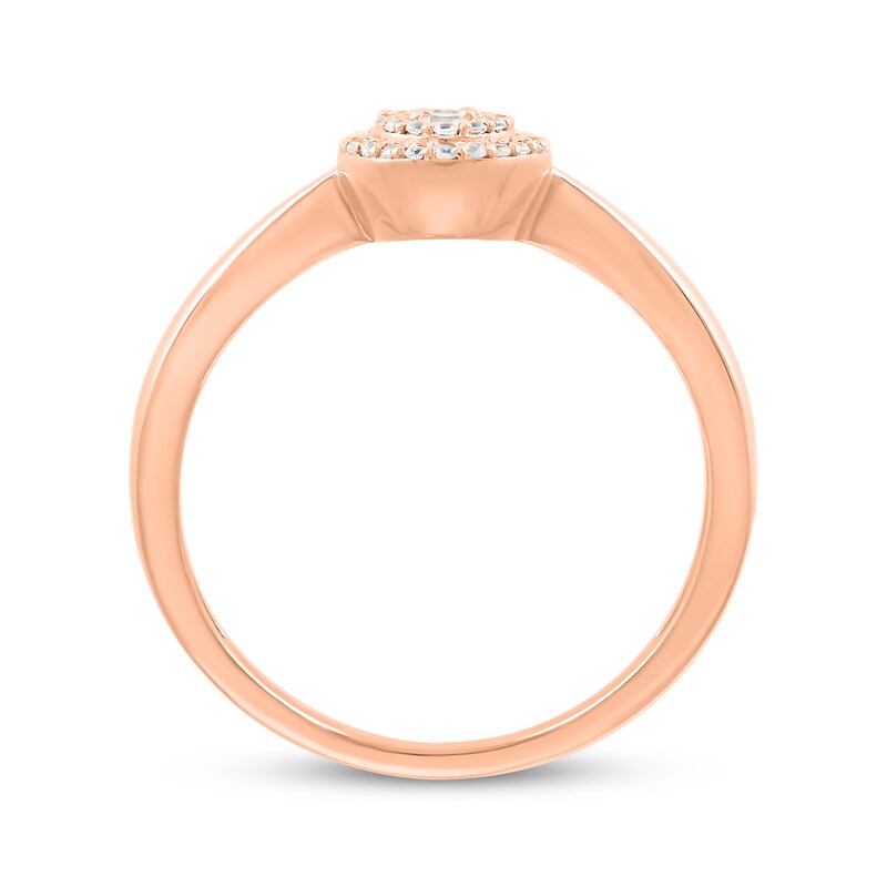 Multi-Diamond Center Oval Promise Ring 1/6 ct tw 10K Rose Gold