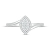 Thumbnail Image 3 of Multi-Diamond Center Marquise Promise Ring 1/10 ct tw Round-cut 10K White Gold