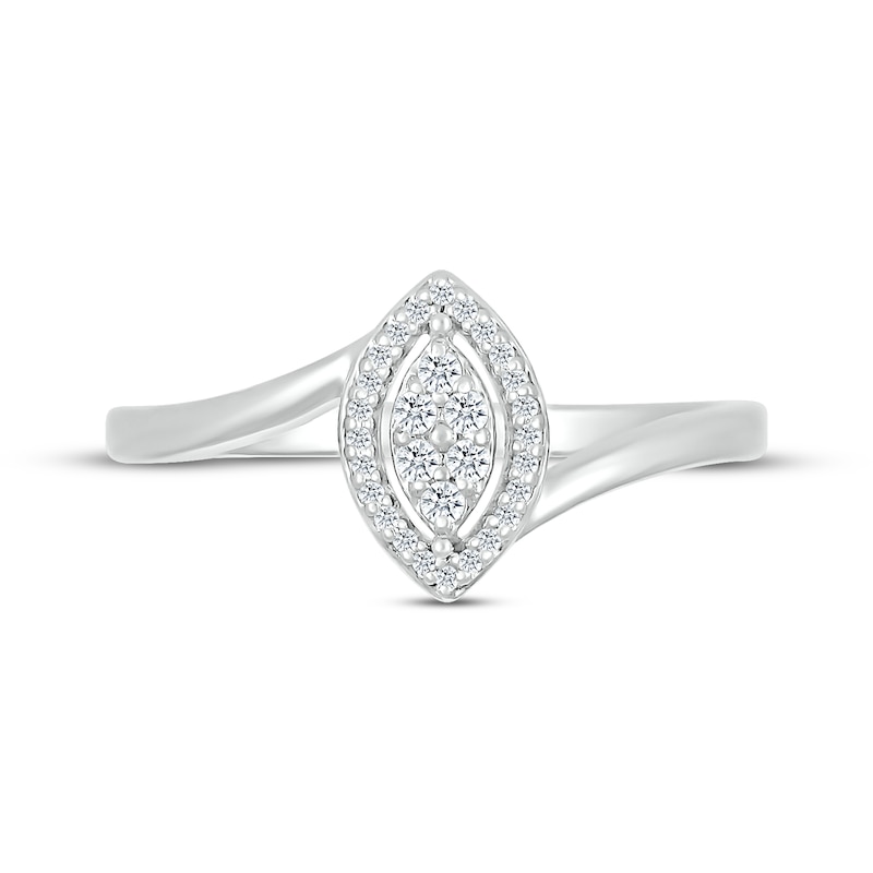 Main Image 4 of Multi-Diamond Marquise Promise Ring 1/10 ct tw 10K White Gold